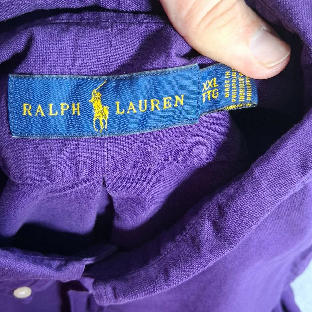 Polo Ralph Lauren Button Down Shirt XXL Purple Classic Pony Logo Long Sleeve